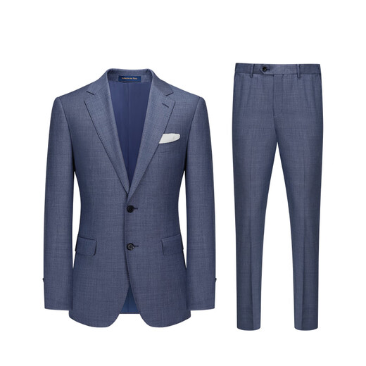 Guillaume de Mons Aojia Suit de lana pura Negocio para hombres Wear Formal Vestido de novia Vestido de traje personalizado delgado de alta gama Azul [arriba + pantalones] 210001 48