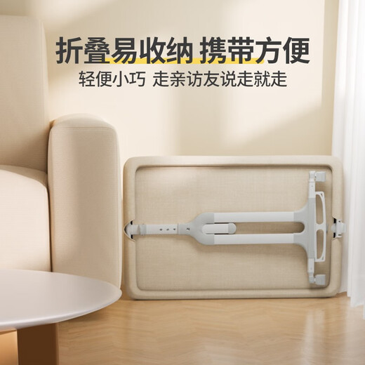 
ULOP (ULOP) crib multi-function bed movable splicing baby bed small apartment newborn sleeping artifact shaker Cradle crib [diaper table + mosquito net]-Khaki