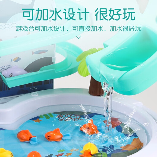 Mijia children's fishing toys electric fishing platform early education toys magnetic fishing toys for boys and girls 1-3 years old birthday gift 2 pink fishing platforms - dual power supply mode