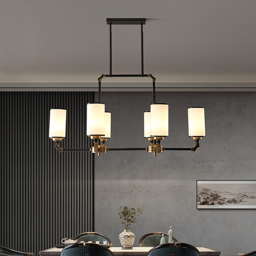 Suyin new Chinese style living room lamp full copper chandeliers Chinese style villa simple modern Chinese style lamp study bedroom lamp 9901 6 heads [E27 light bulbs * 6]