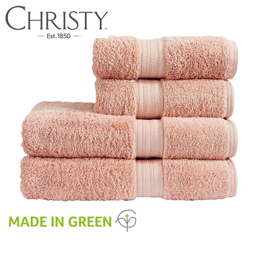 CHRISTY克里斯蒂英国皇室RENAISSANCE系列埃及长绒棉吸水加厚进口毛浴巾 灰粉色一条 728g 76*142cm浴巾