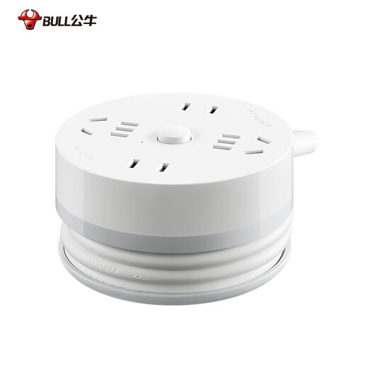 Bullen (Bullen) Sockel/Kreisreihe mit Kinderschutztür/neuer nationaler Standard-/Reiheneinsatz/Stecker/Stecker/Steckerplattendrahtspeicher [2 zwei Löcher + 2 fünf Löcher + 1,8 Meter] Elfenbeinweiß weiß