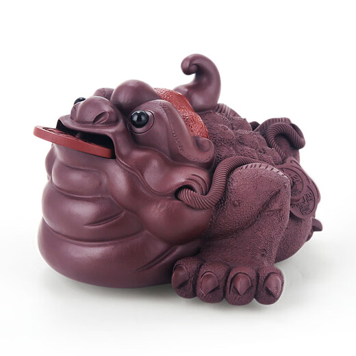 Han and Tang tea sets, toads, purple sand tea pets, Yixing raw mineral tea tables, tea tables, kung fu tea ceremony ornaments, can raise golden toads, small teas to play with, handmade by Snow Mountain, lucky toads