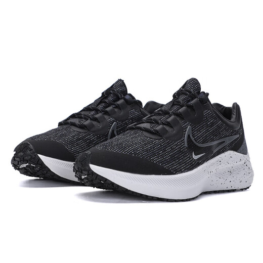 Nike (NIKE) 2025 summer running shoes men's shoes new ZOOM sports shoes cushioning breathable casual and fashionable light sports shoes DC3727-001 black gray 42.5