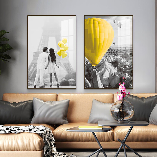YIJLJ北欧风客厅装饰画沙发背景墙背轻奢挂画现代简约ins餐厅风景壁画 旅途13603/8561 60*80+晶瓷画面+铝合金金框