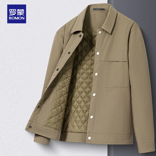 Romon thickened cotton jacket men's autumn and winter casual short student lapel jacket jacket dad top