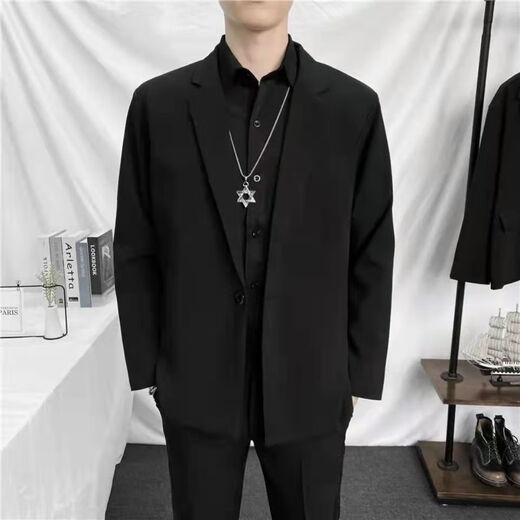 Peintures: British Yuppie Men's Clothing Automne and Winter Black Suit Trendy Men's's Suit Spring and Automne New Men's Veste Business Formal Wear Using Loose Handsome Veste Set Automne Automne Men's Three Set's Men's Tree It