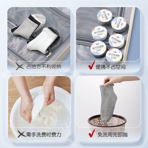 BADIGAO disposable socks for men and women in spring and summer thickened travel compression mid-calf socks for travel, military training, and business trips, portable