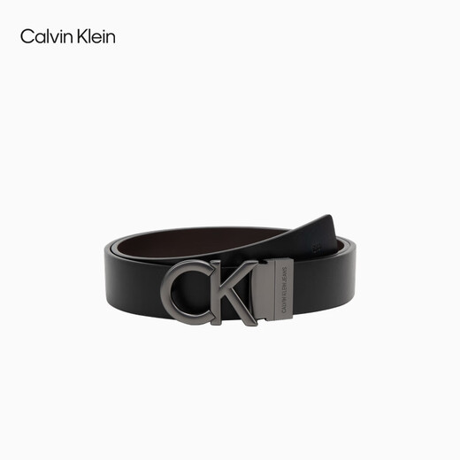Calvin KleinJeans men's business gentleman style casual double-sided with ck letter metal buckle belt belt holiday gift