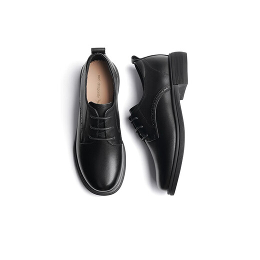 
Red Dragonfly Women's Shoes New Women's Single Shoes British Style Small Leather Shoes Thick Heels Professional Work Shoes WTB13570 Black 36