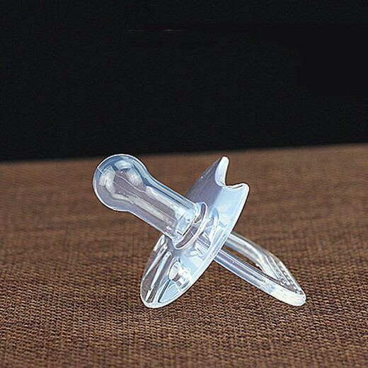 Yoshida Hisamori transparent pacifier round head flat head baby silicone bite-resistant baby super soft sleeping type sucking stick 1 pack daily use - nipple type transparent style