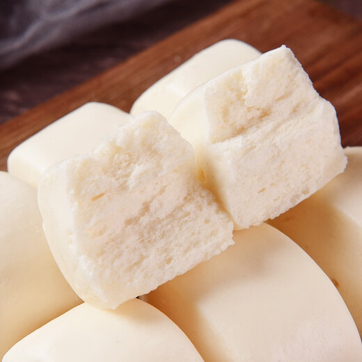 Cuchillo de leche yuankou cortados con bollos al vapor, desayuno aroma lechoso pequeños bollos al vapor, bocadillos frescos de desayuno, comida de aroma de aroma a la leche de agua fría rápida