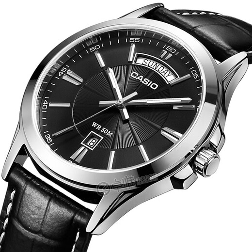 Casio (CASIO) watch Men's business quartz waterproof sports watch Black disc black belt MTP-1381L-1A