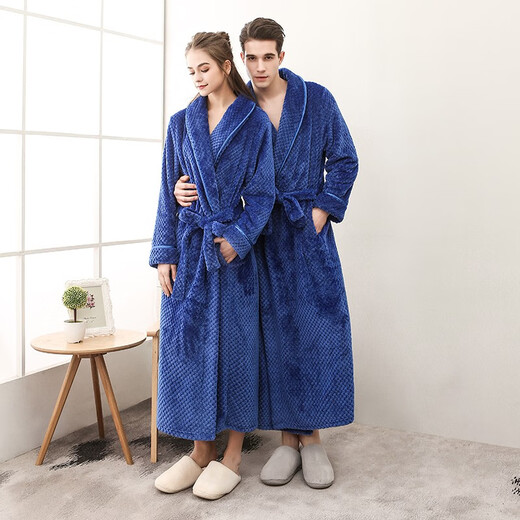Ende des Jahres, verdickter Bademantel, Männer und Frauen-Samtpyjama, erweiterte und größere Flanellpaare Yukata 1506 Gray Men XL [165-175 cm, 120-160jin [Jin gleich 0,5 kg]]