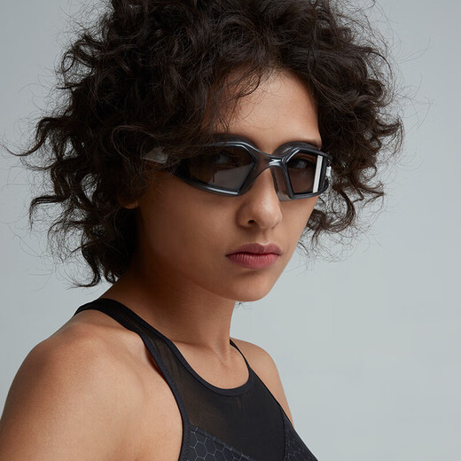 Speedo adult swimming goggles, high-definition anti-fog, soft and comfortable one-piece wide-view swimming goggles, unisex eye protection, white/grey (uncoated), one size fits all