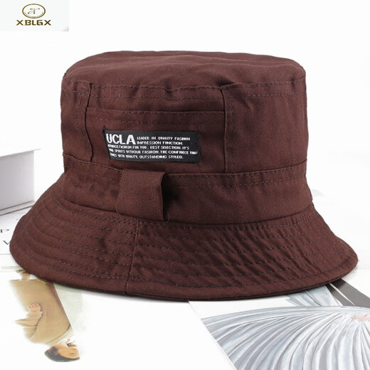 XBLGX spring and autumn hat double-sided fisherman hat anti-1 sunshade hat for men and women same style foldable small hat basin hat khaki color one size 58cm