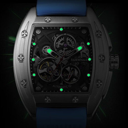 Mark Waffe (FAIRWHALE) Trailblazer Series Watch Men's Hollow Full Automatic Mechanical Watch Men's Watch Fashion Student Sports Luminous National Watch Men [Swiss Quality] FW6180 Full Black