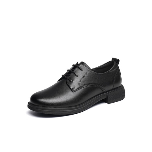
Red Dragonfly Women's Shoes New Women's Single Shoes British Style Small Leather Shoes Thick Heels Professional Work Shoes WTB13570 Black 36