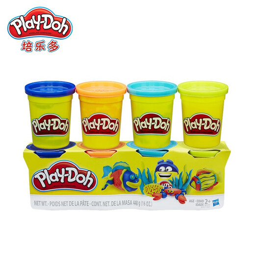[70% nuevo] Hasbro (Hasbro) Colorido Mud Plasthine New Edition Bold Model 4 Colors (448g) Toyos hechos a mano de bricolaje para niños y niñas Juguetes para niños Suplemento de producción de harina de trigo natural B6509