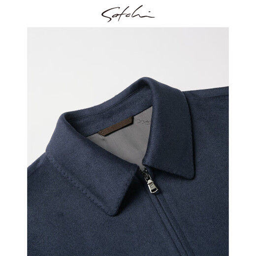 Sachi Satchi Men's Clothing 2023 Autumn New Style Business Wool Wool Warm Jacket Single Gen Men Blue M (48)
