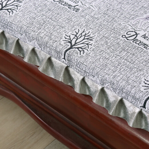 Single-seat solid wood sofa cushion with backrest, one-piece thickened sponge wood chair cushion, old-fashioned mahogany sofa cushion, in pairs (linen) 52cm*45cm*60cm (high resilience sponge)