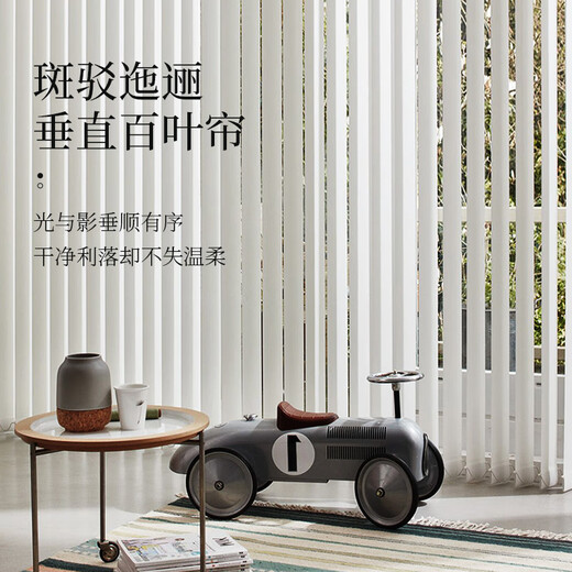 Zhishang vertical curtains, vertical blinds, office bedroom, living room, study, balcony partition curtains, blackout curtains, electric curtains, Nizi pattern-04381 (including manual track)