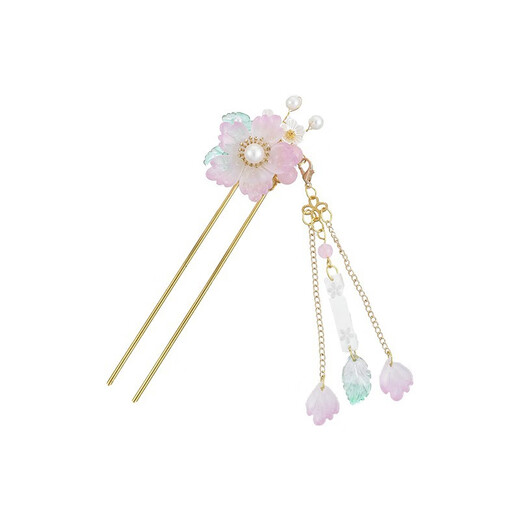 WEISHINI (WEISHINI) Children's Ancient Style Hanfu Hair Accessories Girls' Updo Hairpins Chinese Style Girls' Step Headbands Tassel Hairpins Hair Accessories 4# Purple Flower Three Little Flowers