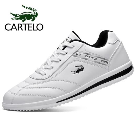 Cardile crocodile sneakers men's shoes autumn and winter casual shoes outdoor running shoes men's white shoes men's white 39