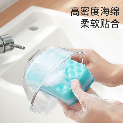 Meiya antibacterial dishwashing sponge scouring pad 8 pieces double-sided absorbent dishwashing block rag kitchen dishwashing sponge wipe