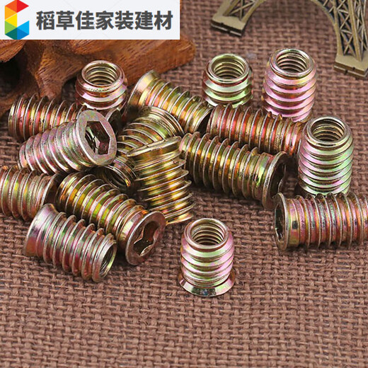 Jieyimao carpentry nut embedded M6M8M10 countersunk head hexagonal nut solid wood galvanized set pre-embedded screw M6*1310 capsules