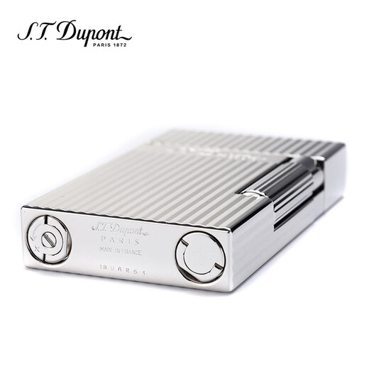 
S.TDUPONT French Dupeng Ligne 2 Lotus Series Classic Authentic Durable Dupeng Lighter 16817 Vertical Striped Silver, 1 pc