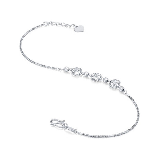 Mengjinyuan Platinum Bracelet PT950 Hollow Flower Platinum Bracelet Carved Flower Hollow Gift for Girlfriend 18cm Weight Approximately 2.58g