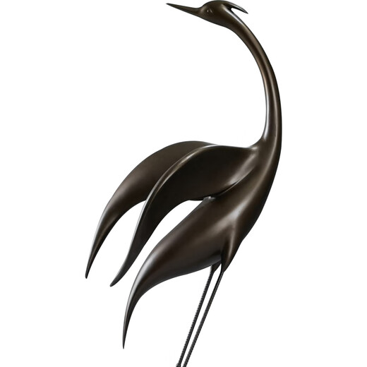 Kangxinya crane sculpture egret swan red-crowned crane imitation copper color pool landscaping sales courtyard garden landscape decoration ornaments cyan E type imitation copper color Dingjin