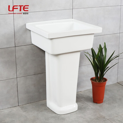 Lfte balcony ceramic column laundry pool household small laundry sink vegetable sink bathroom courtyard laundry basin sink 915 single basin, (column not included)