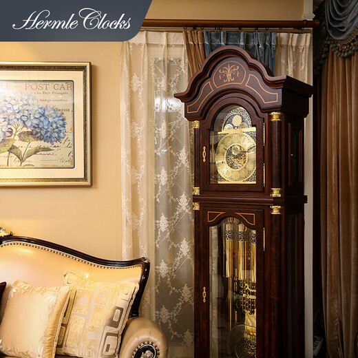 Hermle Clocks Hermle Clock Floor Clock Solid Wood Living Room Stand Clock Classic Atmospheric Creative Mechanical Clock Retro Table Clock MF009-031171