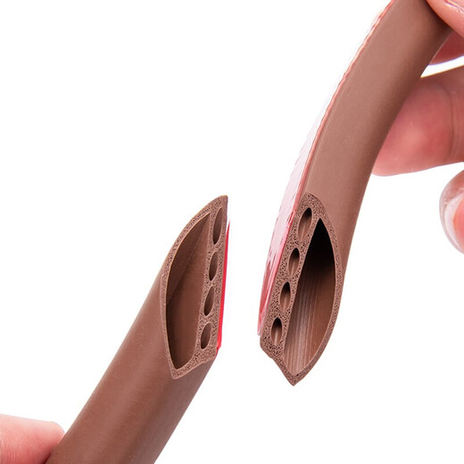 Hasdick Beijing warehouse delivery HK-119 self-adhesive door and window sealing strips porous door gap sound insulation strips windproof and anti-theft door and window anti-collision strips D type 9*6 gray (6 meters)