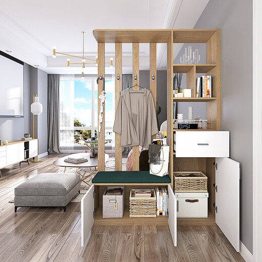 Sophia Shoe Cabinet Customized Entry Porch Cabinet Shoe Changing Stool Multi-layer Dustproof Living Room Foyer Cabinet Partition Multifunctional Whole House Customization Membership Bonus