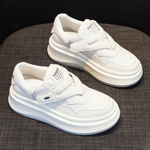 SIPUWANG (SIPUWANG) small white shoes for women 2025 new double Velcro small white shoes for women thick soles for women single shoes without laces Milan G723 35