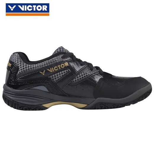 Victor Badminton Shoes 9200 Shade Victor VICTOR Badminton Shoes 8510CX Men and Women Couple Sports Shoes P8510/CX (Black/Bright Gold) 43 (275mm)