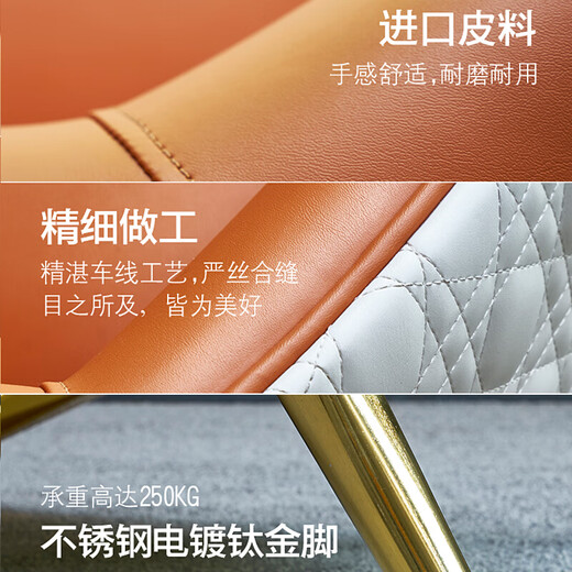 [Spot Flash] Meimeng Shubao Sofá Sofá de cuero American Light Luxury Luxury Genuine Tiger Silla de cuero Arte de cuero Sofá Sofá Leye Leisure Silla 1105 Pedales de pie a juego (Pedales de vaca de primera capa doméstica)