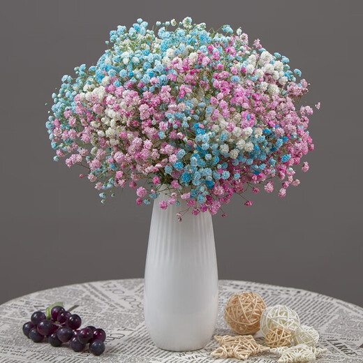 AIMAN flowers, real flowers, dried flowers, natural baby's breath bouquet, home living room store, holiday decorations, gifts, birthdays, purple baby's breath (without vase), dry branches