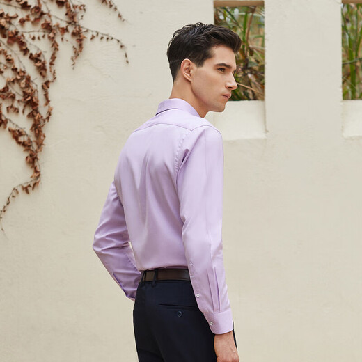 YOUNGOR pure cotton Oxford DP no-iron 26 new easy-care business casual long-sleeved shirt purple 40