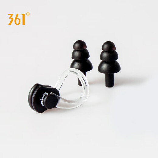 361 swimming nose clip earplug set waterproof professional adult and children bathing anti-otitis media and anti-choking water diving equipment standard - pink [universal model for adults and children]