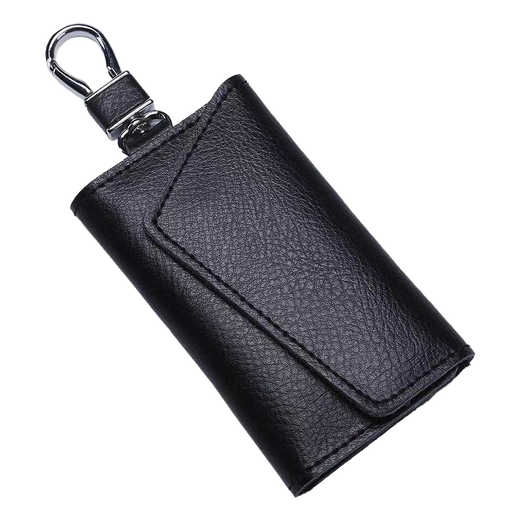 Moepeqdaishu Key Bag Herren-Leder-Schlüssellatze für Frauen mit großer Kapazität mit Multifunktions-Multifunktions-Cowide-Karteiche-Kartenbeutel von Waldkartentasche Black [echtes Leder] + Geschenkkartenbeutel