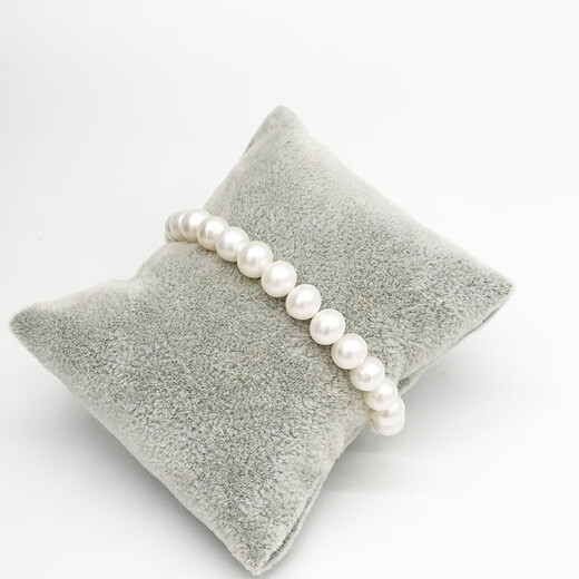 Drops of water form freshwater pearl bracelets, retractable elastic rope pearl bracelets, easy to wear and practical gifts, 7.3-8.3mm white pearls (Industry Specifications8-9mm)