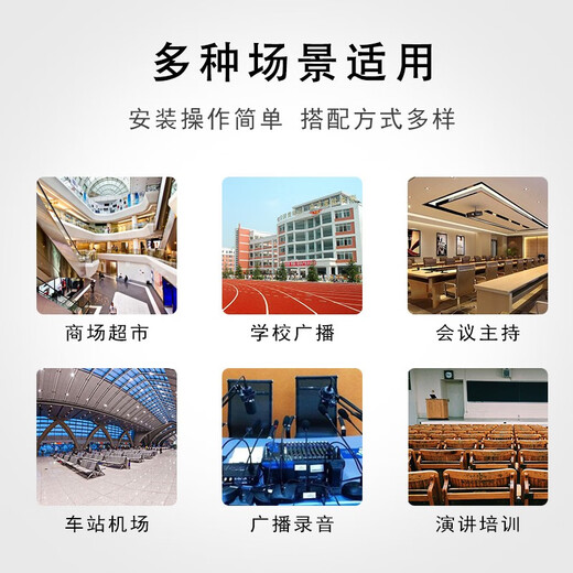 德顺（DESHUN） 德顺有线会议话筒鹅颈台式桌面麦克风直播K歌教学网课广播电容麦 电池普通款DS-3888