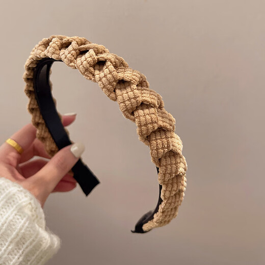 Xiang Wan Hairband Headband Simple Non-slip Face Wash Hairpin Hairband Women's Headwear High Head Versatile Hairband Hair Accessory Brown Color