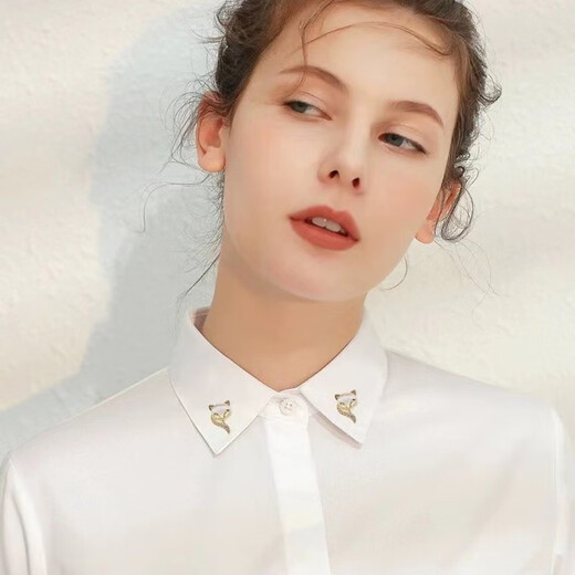 QUAMER gold store high-end cat's eye stone anti-light buckle button collar clothes brooch women's small safety pin fixed hidden gold cat's eye stone fox buckle brooch length 2.5CM