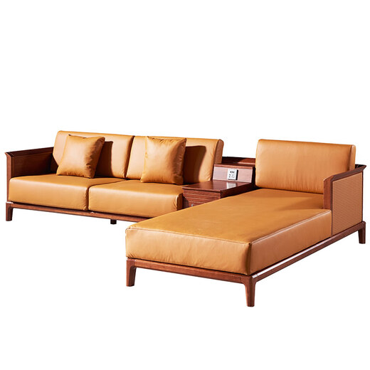 
Guangming Furniture Solid Wood Sofa Sofa Living Room Simple Combination Sofa Guifei Sofa 3892 Corner Sofa (Pedal on the Right)