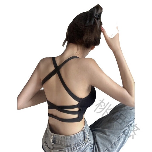 Tao Yiyu hot girl sexy beautiful back cross small camisole for women with breast pads gathered bottoming summer outer wear rose red one size